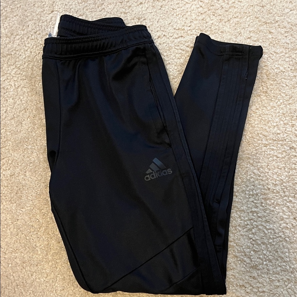 Adidas Men’s Black Joggers with White Stripes - Picture 2 of 7